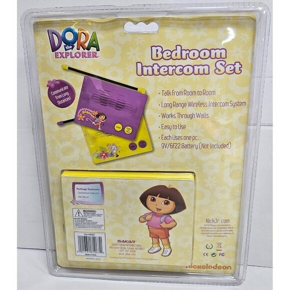 Dora The Explorer Bedroom Intercom Set Wireless System for Girls, Kids - Picture 2 of 2